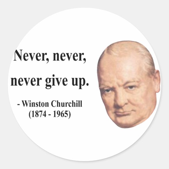 Winston Churchill Quote 1b Classic Round Sticker