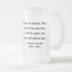 Winston Churchill Quote 2a Frosted Glass Beer Mug