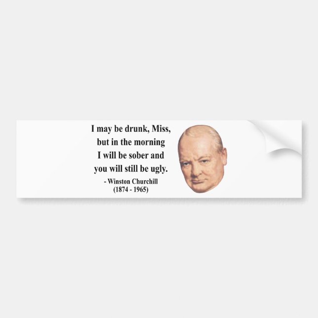 Winston Churchill Quote 2b Bumper Sticker (Front)