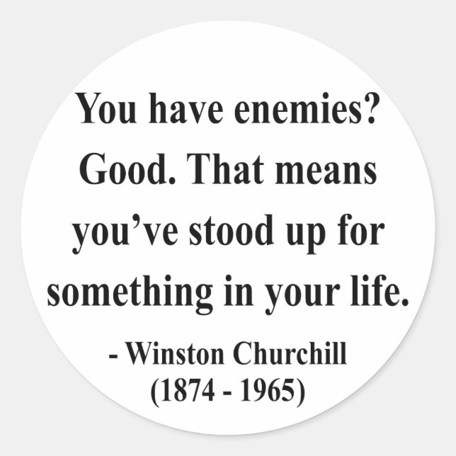Winston Churchill Quote 3a Classic Round Sticker (Front)