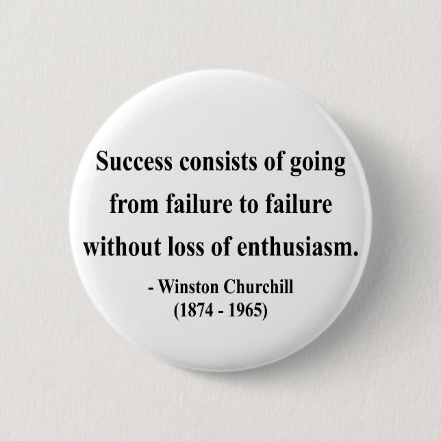 Winston Churchill Quote 5a Button (Front)