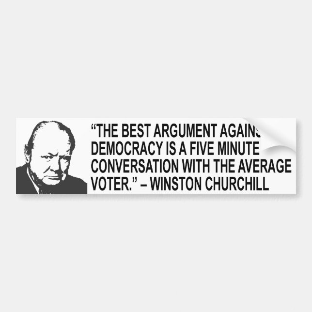 Winston Churchill Quote Bumper Sticker (Front)