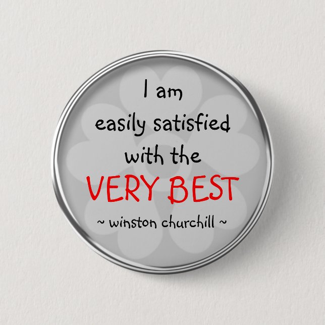 Winston Churchill Quote Button (Front)