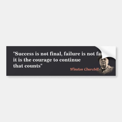 Winston Churchill Quote On Courage Bumper Sticker