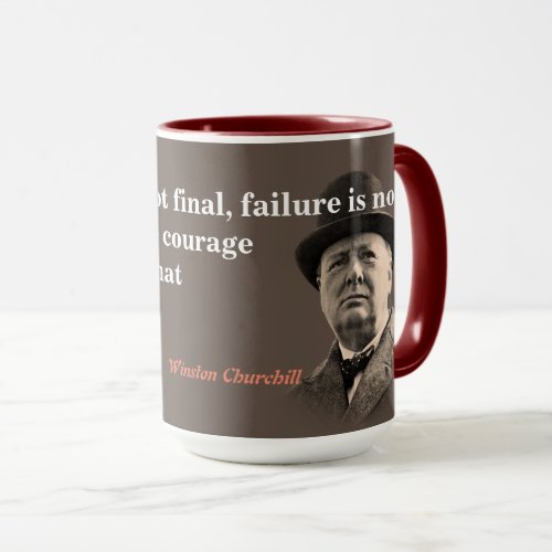 Winston Churchill Quote On Courage Mug