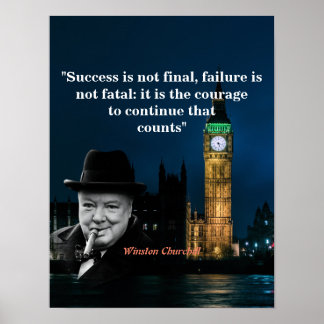 Winston Churchill Quote On Courage Poster