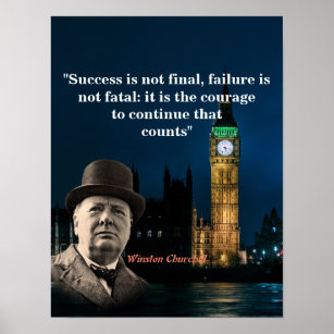 Winston Churchill Quote On Courage Poster