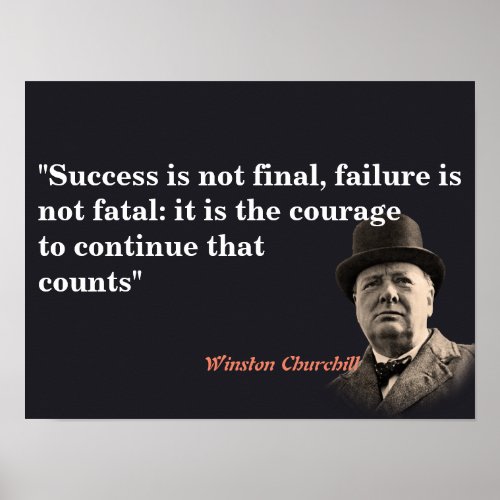 Winston Churchill Quote On Courage Poster