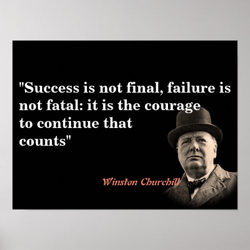 Winston Churchill Quote On Courage Poster