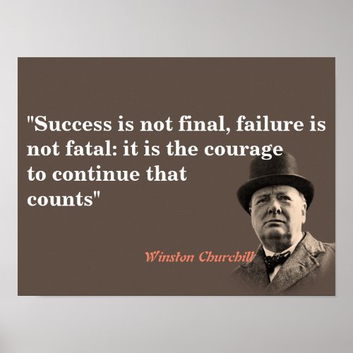 Winston Churchill Quote On Courage Poster