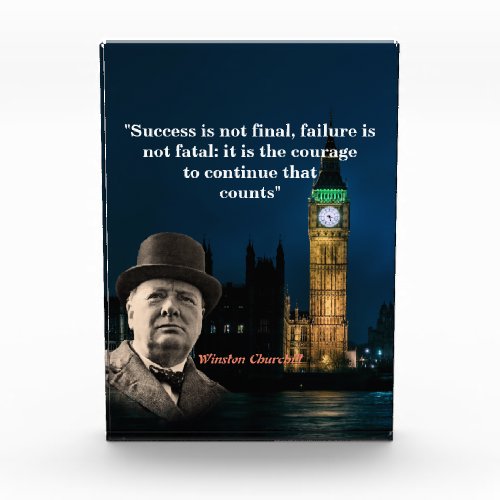 Winston Churchill Quote On Courage Poster Photo Block