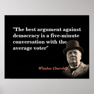 Winston Churchill Quote On Democracy Poster
