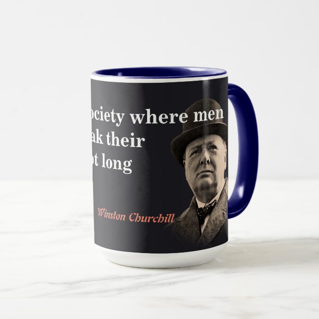 Winston Churchill Quote On Free Speech Mug (Front Right)