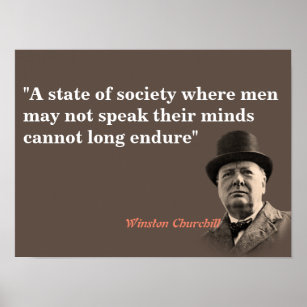 Winston Churchill Quote On Free Speech Poster