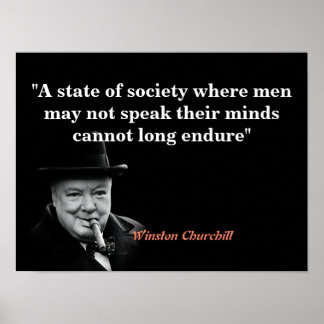 Winston Churchill Quote On Free Speech Poster