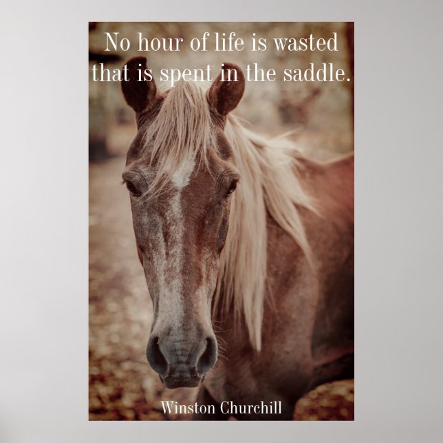 Winston Churchill Quote on Horses Wall Art (Front)