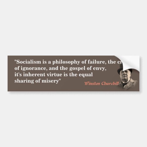 Winston Churchill Quote On Socialism Bumper Sticker