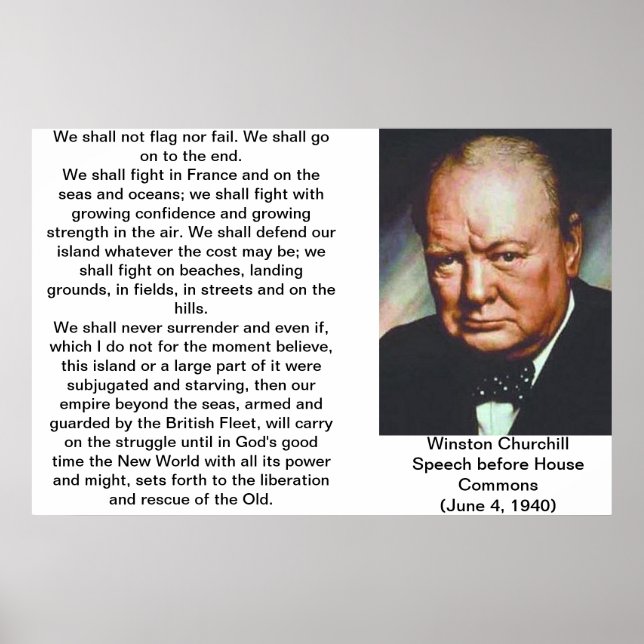 Winston Churchill Quote Poster (Front)