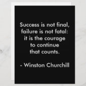 Winston Churchill Quote; Success (Front/Back)
