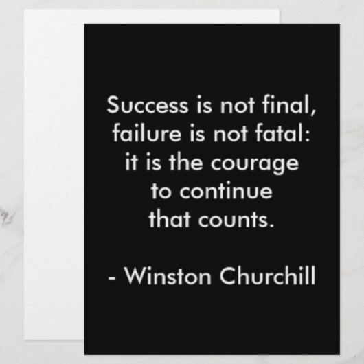 Winston Churchill Quote; Success (Front/Back)