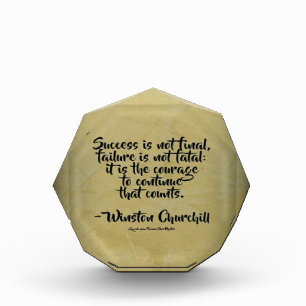 Winston Churchill Quote; Success Acrylic Award