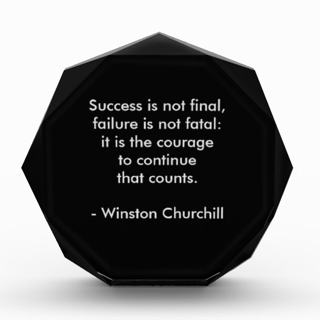 Winston Churchill Quote; Success Award (Front)