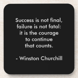 Winston Churchill Quote; Success Beverage Coaster