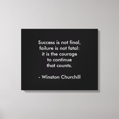 Winston Churchill Quote Success Canvas Print