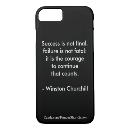Winston Churchill Quote Success iPhone 87 Case