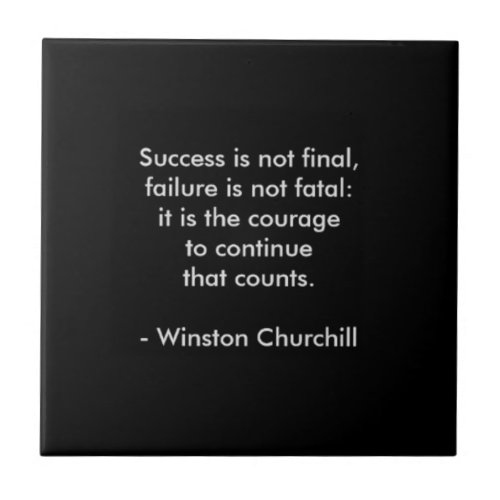 Winston Churchill Quote Success Ceramic Tile