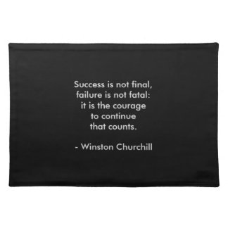 Winston Churchill Quote; Success Cloth Placemat