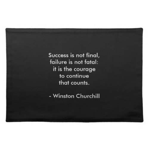 Winston Churchill Quote Success Cloth Placemat