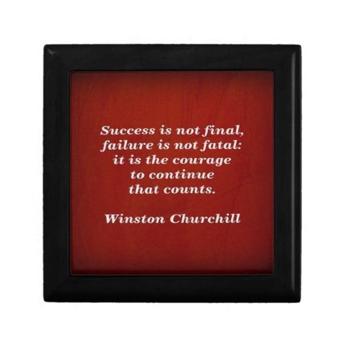 Winston Churchill Quote Success Jewelry Box