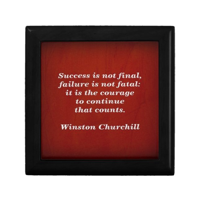 Winston Churchill Quote; Success Jewelry Box (Front)