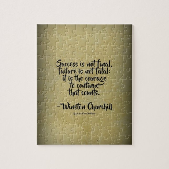Winston Churchill Quote; Success Jigsaw Puzzle (Vertical)