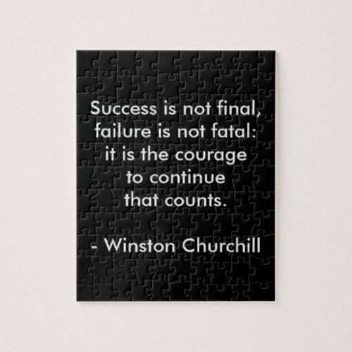 Winston Churchill Quote Success Jigsaw Puzzle