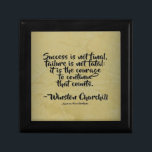 Winston Churchill Quote; Success Keepsake Box<br><div class="desc">Winston Churchill Quote; Success. Success is not final. Failure is not fatal; It is the courage to continue that counts. Created with a dramatic cream plaster background. Designed for you by Corbin Henry for FamousShortQuotes. This Winston Churchill Gift Box is perfect for Christmas, birthday, graduation, or everyday encouragement for those...</div>