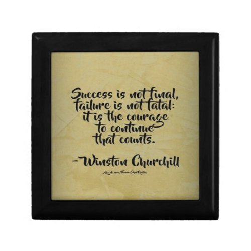 Winston Churchill Quote Success Keepsake Box