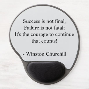Winston Churchill Quote; Success Minimalist Gel Mouse Pad