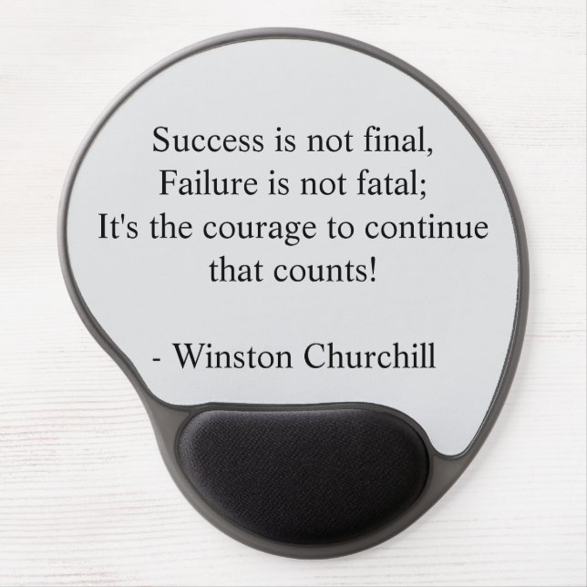 Winston Churchill Quote; Success Minimalist Gel Mouse Pad (Front)