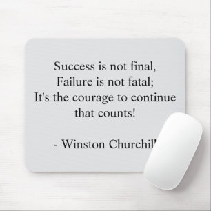 Winston Churchill Quote; Success Minimalist Mouse Pad