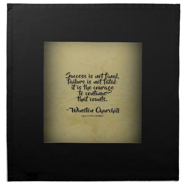Winston Churchill Quote; Success Napkin (Front)