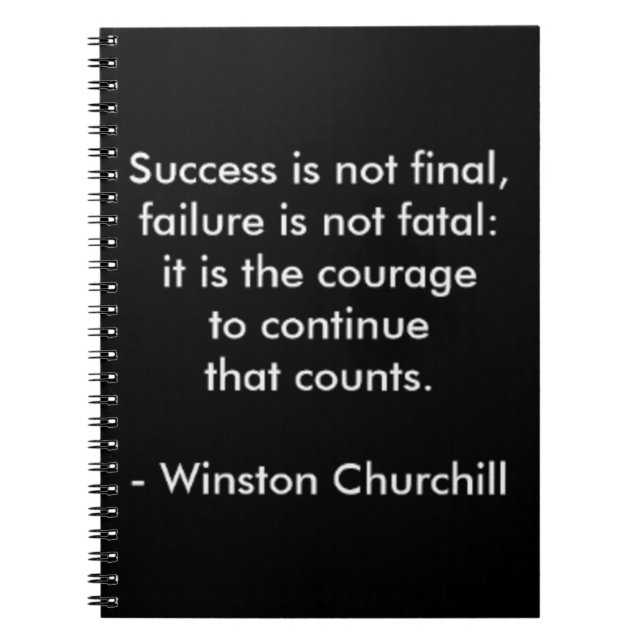 Winston Churchill Quote; Success Notebook (Front)