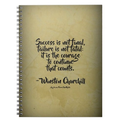 Winston Churchill Quote Success Notebook