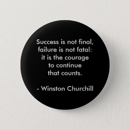 Winston Churchill Quote Success Pinback Button