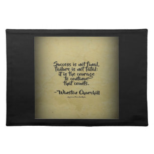 Winston Churchill Quote; Success Placemat