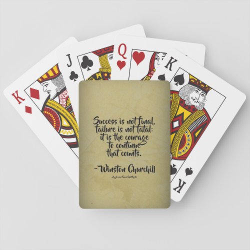 Winston Churchill Quote Success Poker Cards