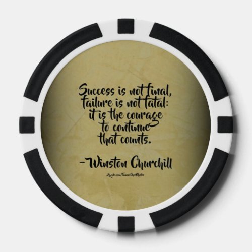 Winston Churchill Quote Success Poker Chips