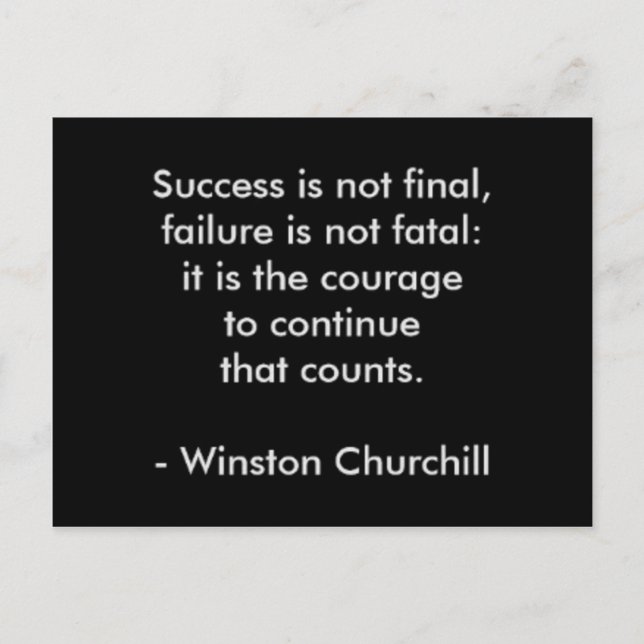 Winston Churchill Quote Success Postcard (Front)
