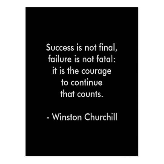 Winston Churchill Quote; Success Postcard | Zazzle.com